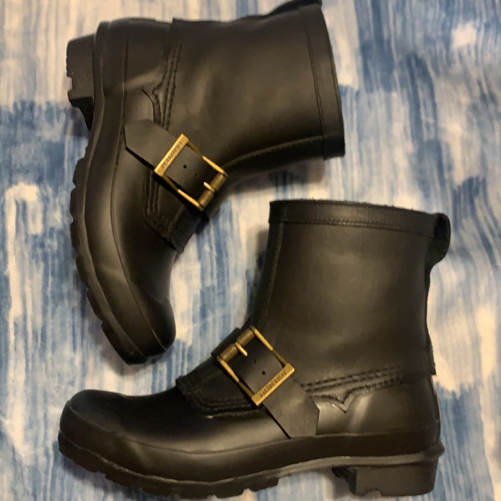 Rare Hunter Original Biker Boot Short Black 6M/7F. Eur38